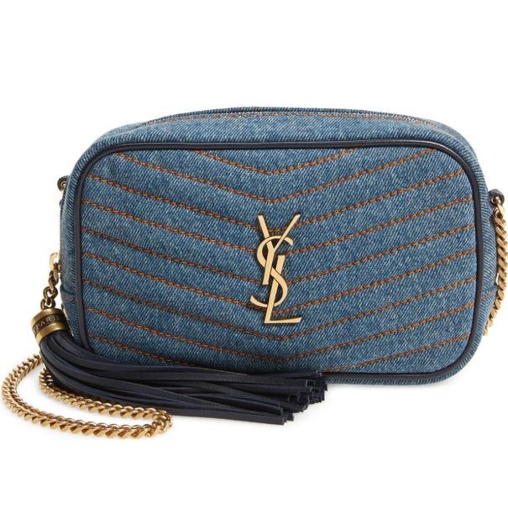 Camera Lou Mini Matelassé Denim faded Cotton